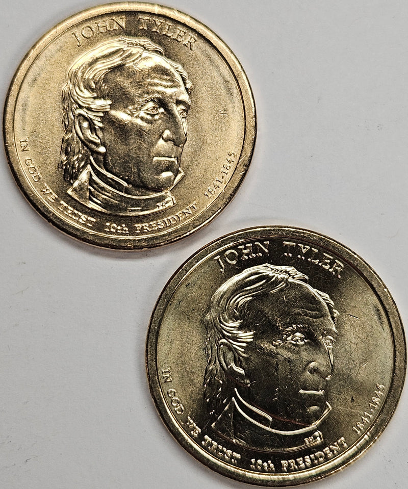 2009-P and D Pair Tyler Presidential Dollars . . . . Choice Brilliant Uncirculated