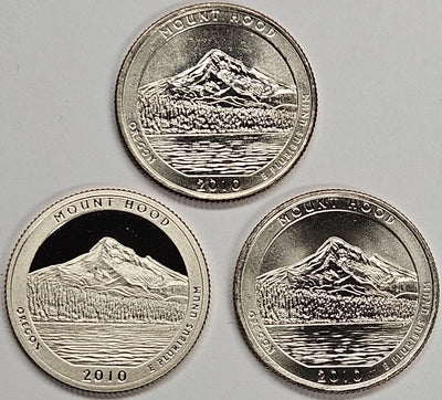 2010-PDS Mount Hood Park Quarters 3-coin set Choice BU P D and S Gem Proof