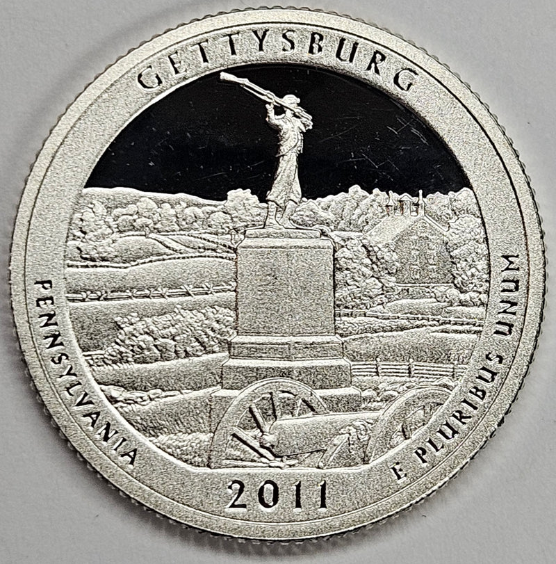 2011-S Gettysburg National Military Park, PA Quarter Superb Brilliant Proof Silver