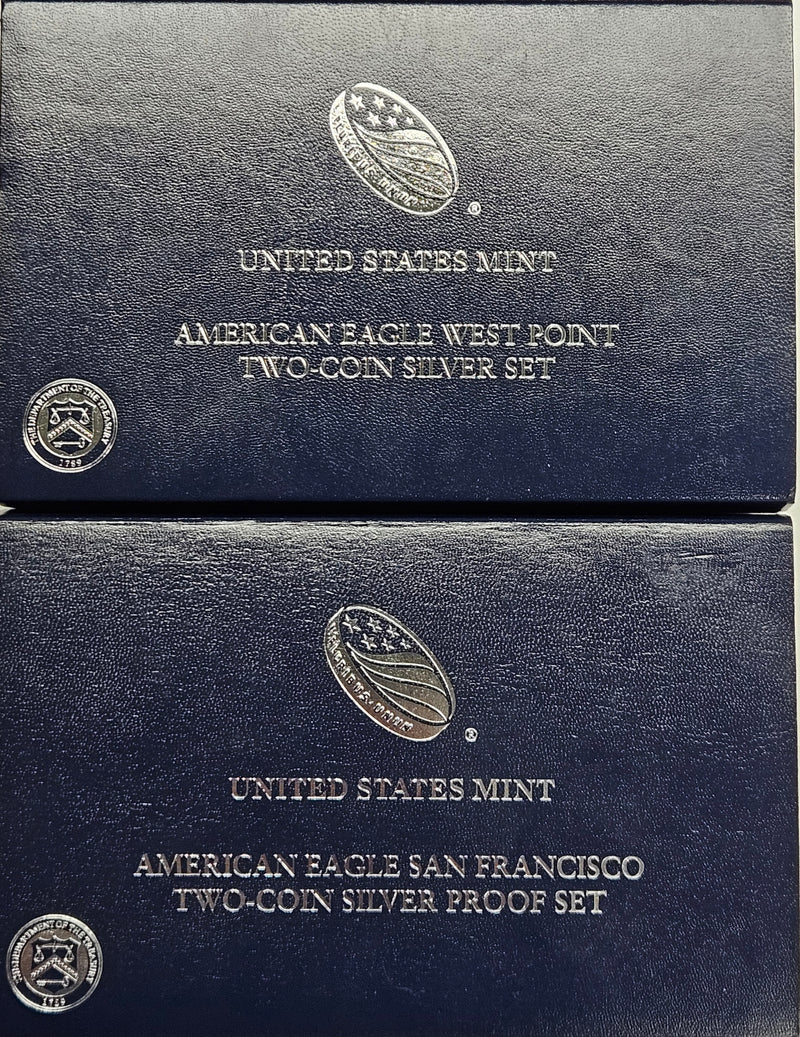 2012 San Francisco and 2013 West Point 2-piece Silver Eagle Sets