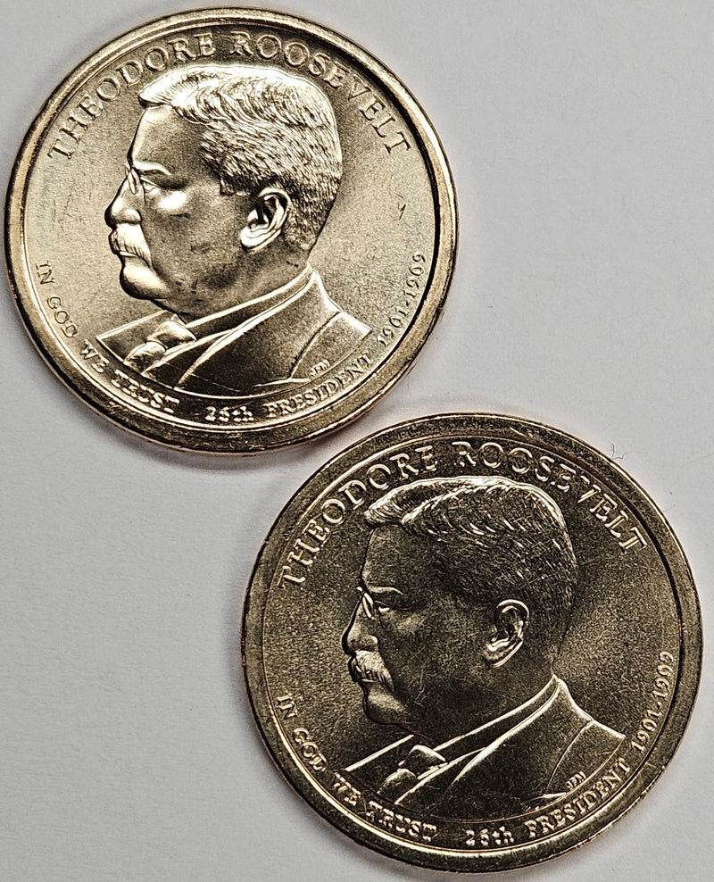 2013-P and D Pair Roosevelt - Theodore - Presidential Dollars . . . . Choice Brilliant Uncirculated