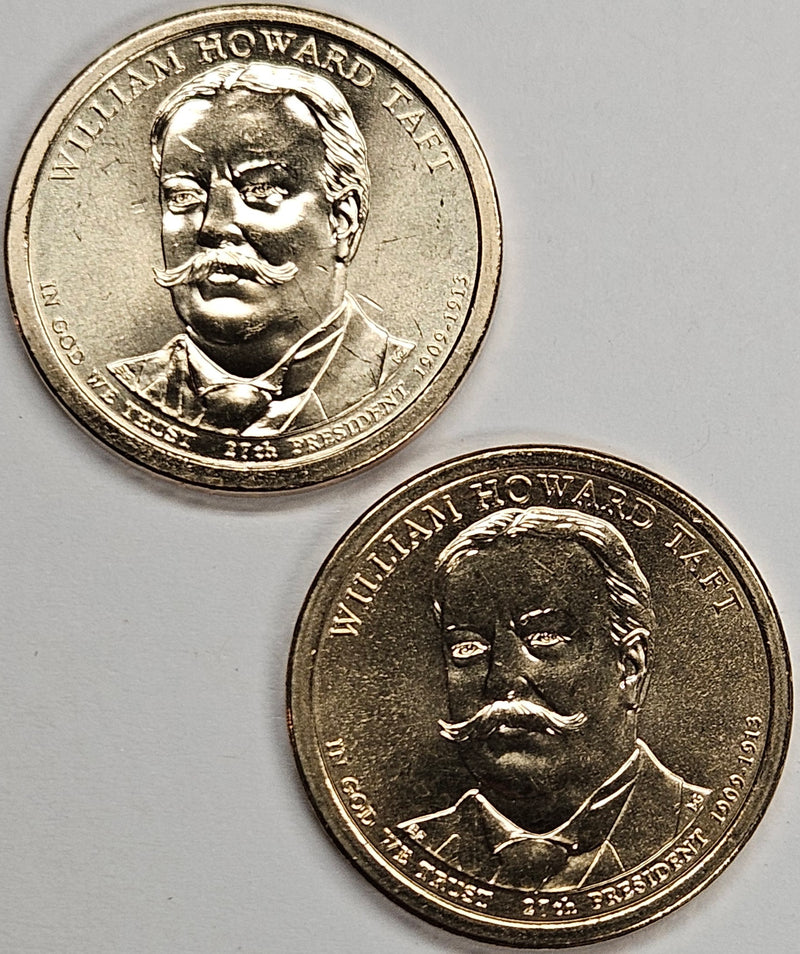 2013-P and D Pair Taft Presidential Dollars . . . . Choice Brilliant Uncirculated