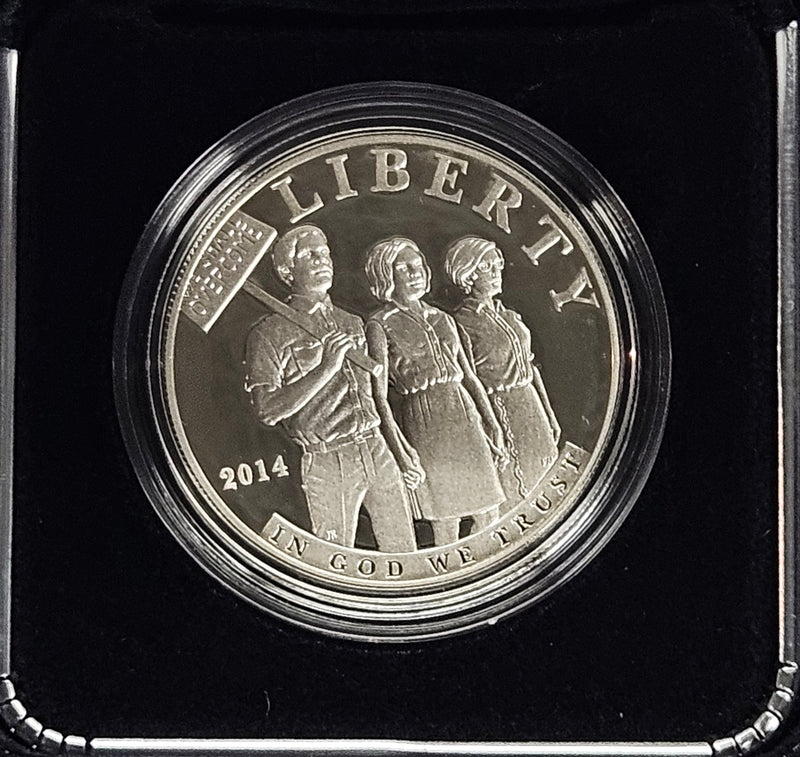 2014-P Civil Rights Act of 1964 Silver Dollar . . . . Gem Brilliant Proof in original U.S. Mint Box