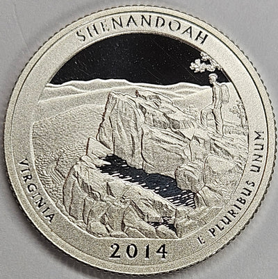 2014-S Shenandoah National Park, VA Quarter Superb Brilliant Proof Silver