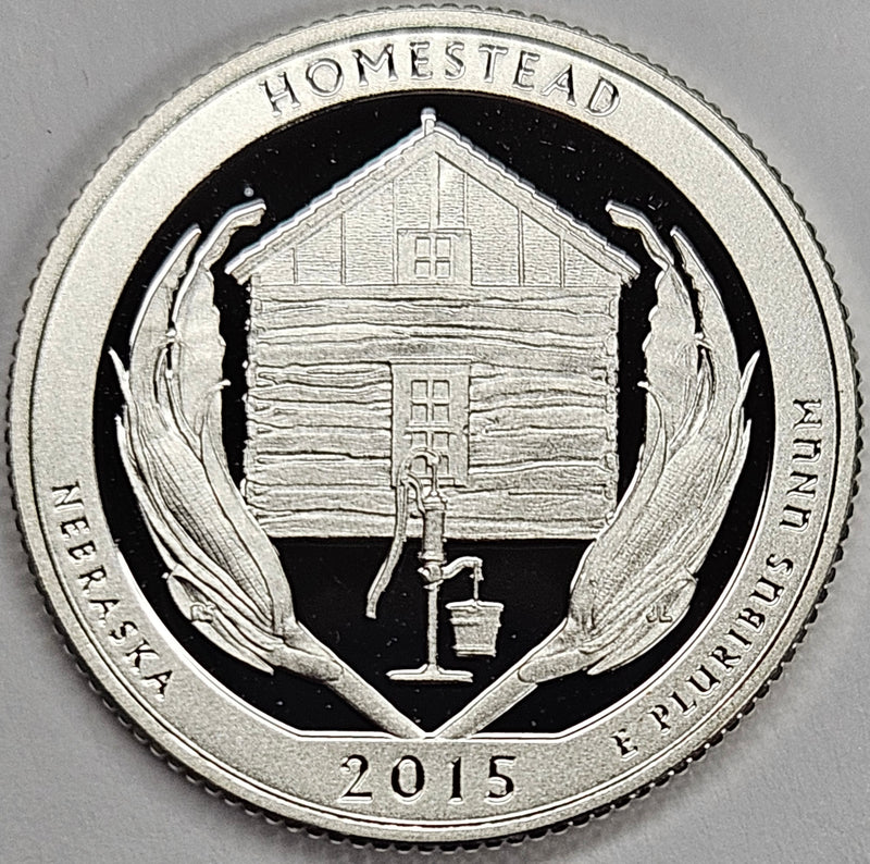 2015-S Homestead National Monument, NE Quarter Superb Brilliant Proof Silver