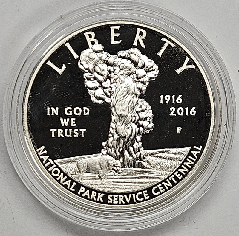 2016-P National Park Service 100th Anniversary Silver Dollar . . . . Gem Brilliant Proof in original U.S. Mint Capsule