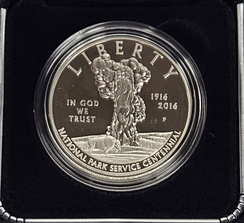 2016-P National Park Service 100th Anniversary Silver Dollar . . . . Gem Brilliant Proof in original U.S. Mint Box