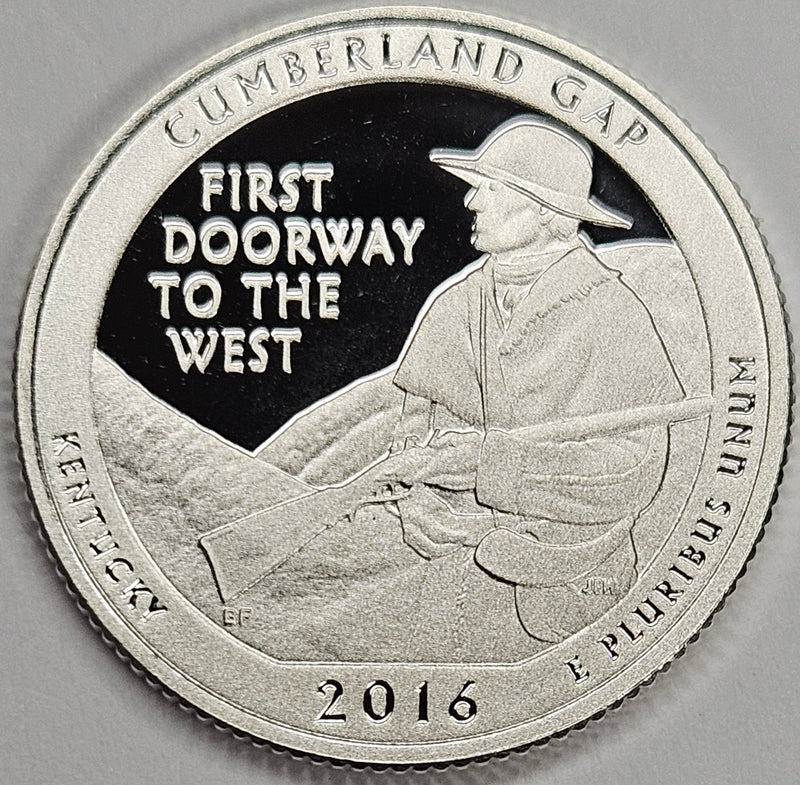 2016-S Cumberland Gap National Historical Park, KY Quarter Superb Brilliant Proof Silver