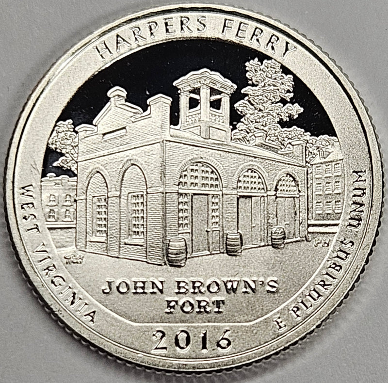 2016-S Harpers Ferry National Historical Park, WV Quarter Superb Brilliant Proof Silver