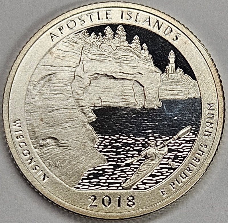 2018-S Apostle Island National Park, WI Quarter Superb Brilliant Proof Silver