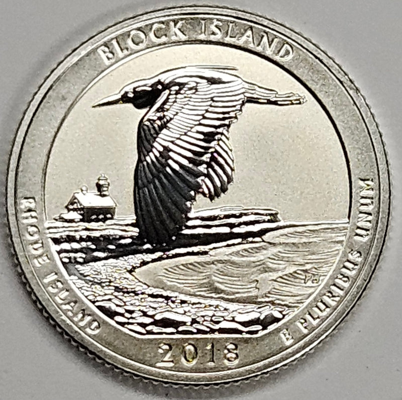 2018-S Block Island Refuge Quarter . . . . Gem Reverse Proof