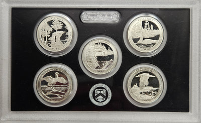 2018-S Silver America the Beautiful Quarter 5-coin Proof Set Superb Proof Silver