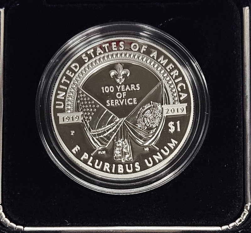 2019-P American Legion 100th Anniversary Silver Dollar . . . . Gem Brilliant Proof in original U.S. Mint Box