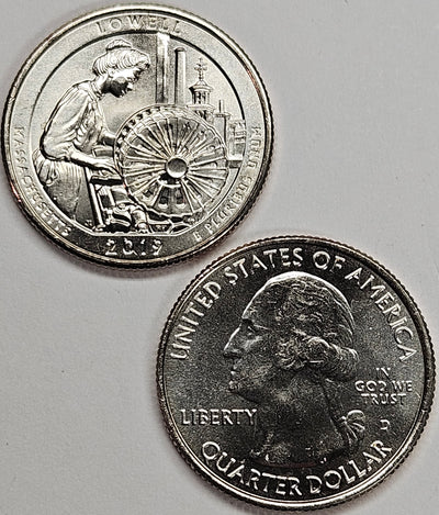 2019-P and D Pair Lowell National Park, MA Quarters Choice BU