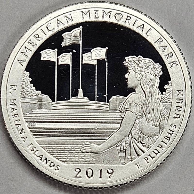 2019-S American Memorial Park, N. Mariana Is. Quarter Superb Brilliant Proof Silver