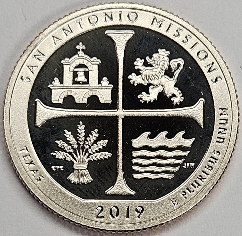 2019-S San Antonio Missions Historical Park, TX Quarter Superb Brilliant Proof