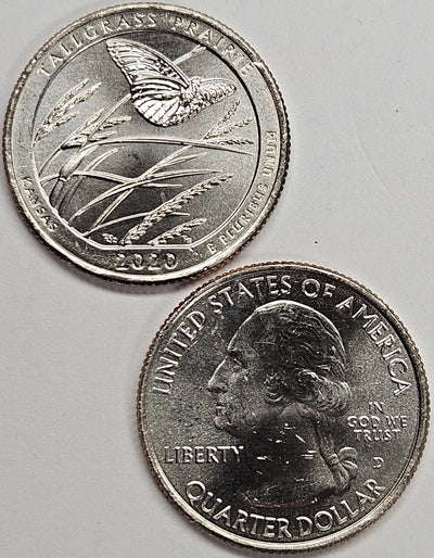 2020-P and D Pair Tallgrass Prairie National Preserve, KS Quarters Choice BU