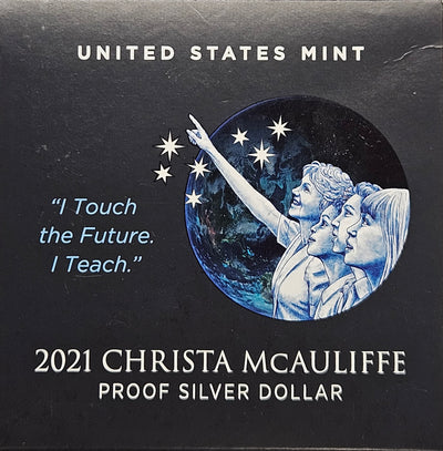 2021-P Christa McAuliffe Silver Dollar . . . . Gem Brilliant Proof in original U.S. Mint Box