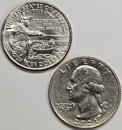 2021-P and D Pair Washington Crossing the Delaware Quarter Choice BU