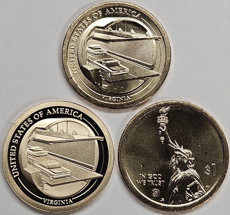 2021-P,D and S Virginia Innovation Dollar Trio . . . . Choice BU and Superb Proof