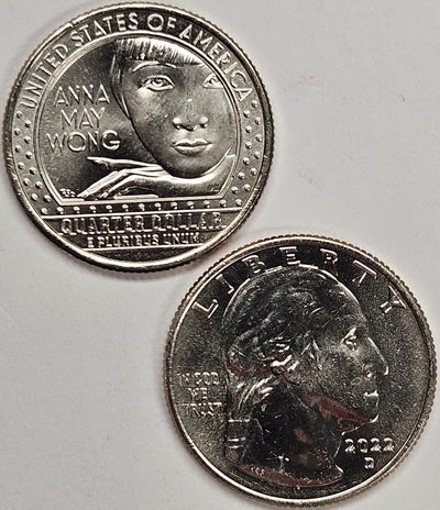 2022-P and D Anna May Wong Famous Women Quarter Pair Choice Brilliant Uncirculated