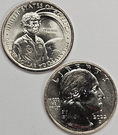 2022 P and D Dr. Sally Ride Famous Women Quarter Pair Choice Brilliant Uncirculated