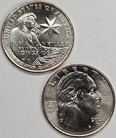 2022 P and D Wilma Mankiller Famous Women Quarter Pair Choice Brilliant Uncirculated