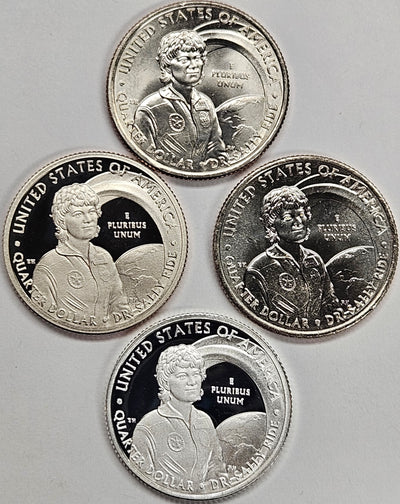 2022-P, D, S and S Silver Dr. Sally Ride Famous Women Quarters Choice BU and Superb Proof Clad and Silver