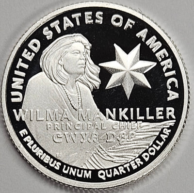 2022-S Silver Wilma Mankiller Famous Women Quarter Superb Brilliant Proof Silver