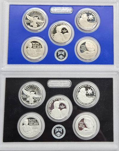 2022-S Clad and Silver Famous Women Quarter Proof Sets Superb Brilliant Proof and Proof Silver