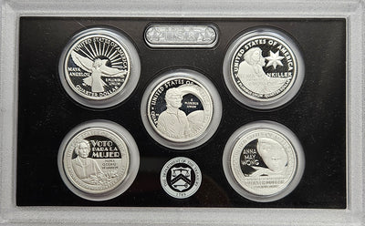 2022-S Silver Famous Women 5-coin Quarter Proof Set Superb Brilliant Proof Silver