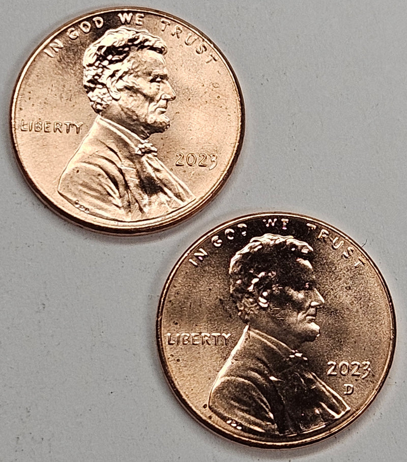 2023-P and D Lincoln Shield Cent Pair Brilliant Uncirculated