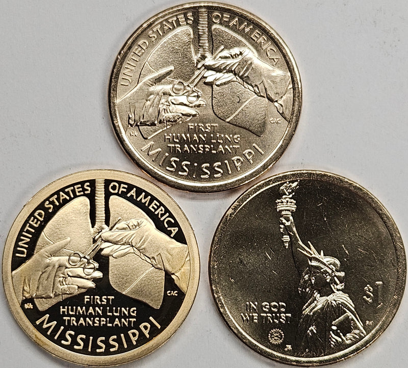 2023-P,D and S Mississippi Innovation Dollar Trio . . . . Choice BU and Superb Proof