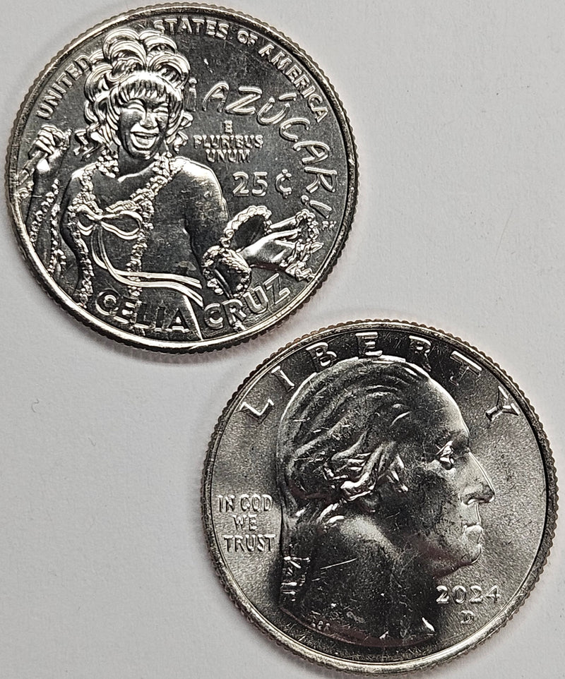 2024-P and D Celia Cruz Famous Women Quarter Pair . . . . Choice Brilliant Uncirculated