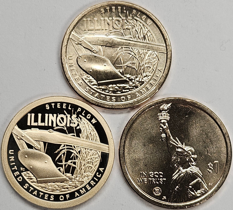 2024-P,D and S Illinois Innovation Dollar Trio . . . . Choice BU and Superb Proof