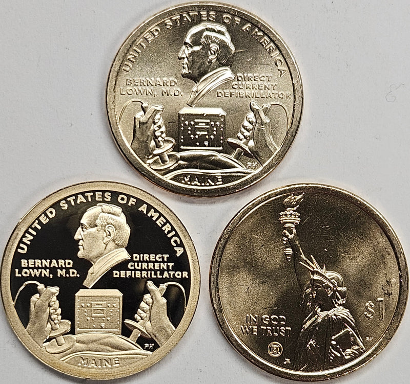 2024-P,D and S Maine Innovation Dollar Trio . . . . Choice BU and Superb Proof