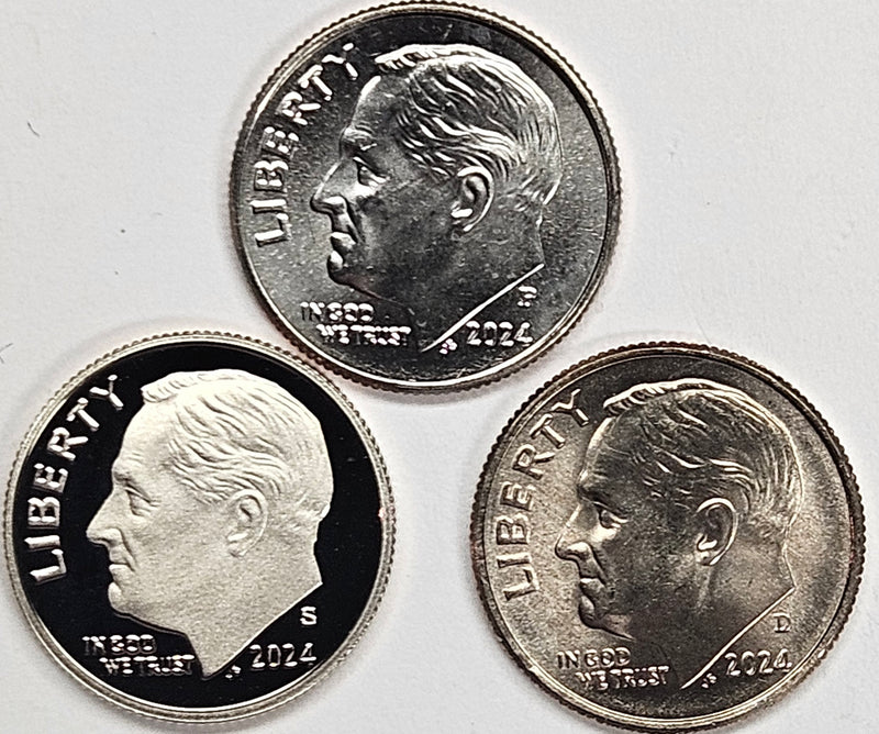 2024-PDS Roosevelt Dime Trio BU and Proof