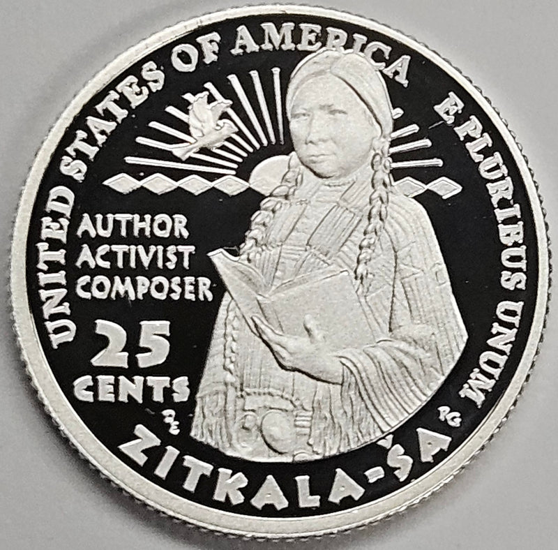 2024-S Silver Zitkala-Sa (meaning Red Bird) Famous Women Quarter . . . . Superb Brilliant Proof Silver