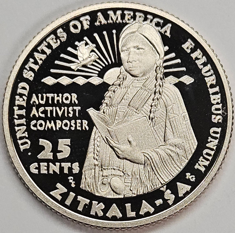 2024-S Zitkala-Sa (meaning Red Bird) Famous Women Quarter . . . . Superb Brilliant Proof