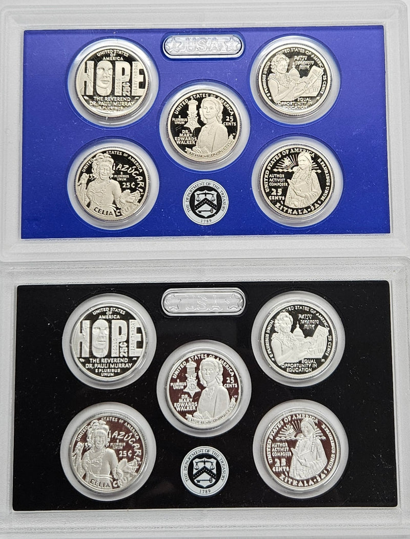 2024-S Clad and Silver Famous Women Quarter Proof Sets Superb Brilliant Proof