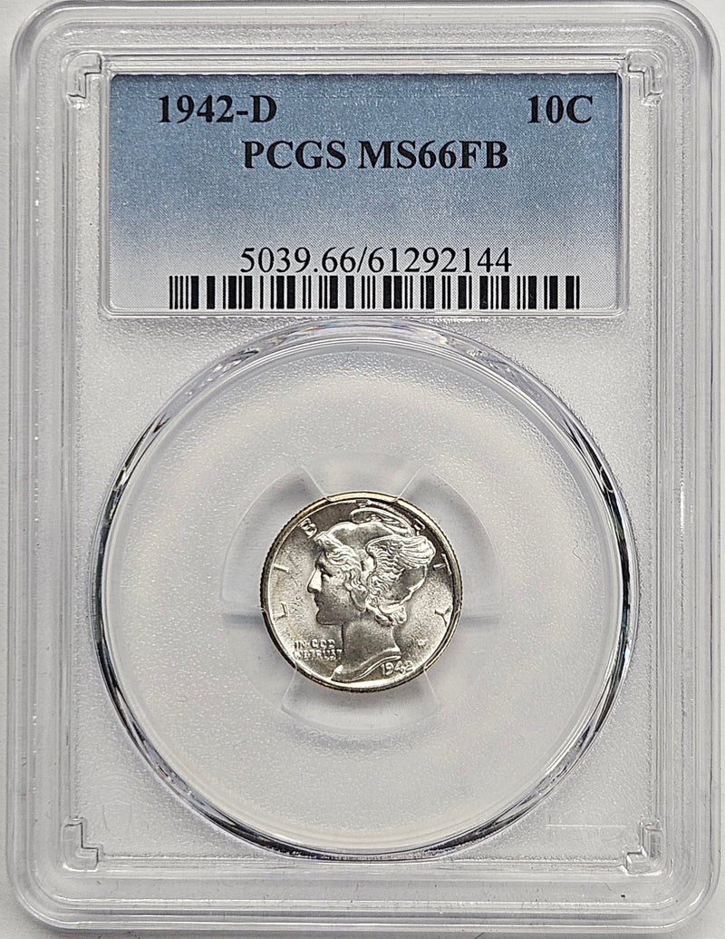 1942-D Mercury Dime PCGS MS-66 FB – Mount Vernon Coin