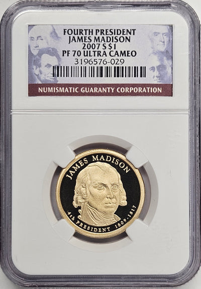 2008-S John Quincy Adams Presidential Dollar NGC PF-69 Ultra Cameo