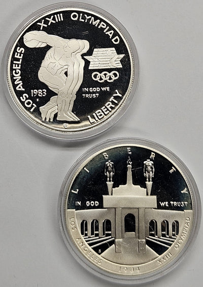 1984-S LA Olympic Coliseum Silver Dollar Gem BU in original U.S.