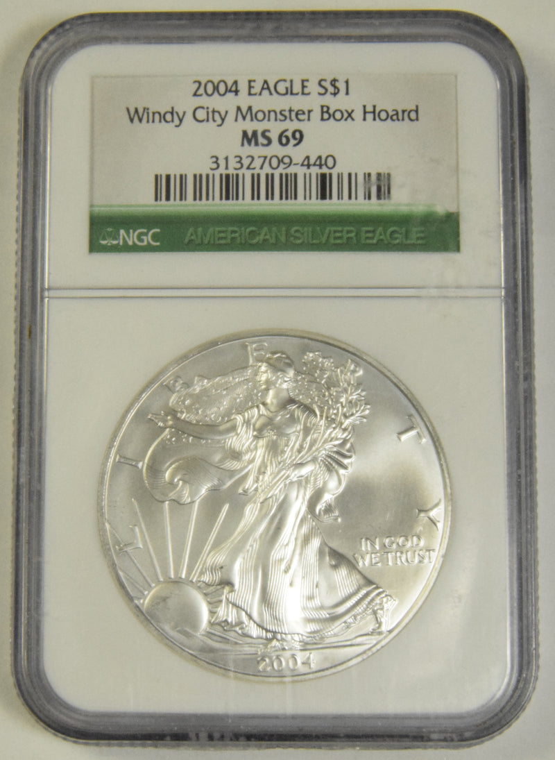 2004 Silver Eagle NGC MS-69 Windy City Monster Box Hoard