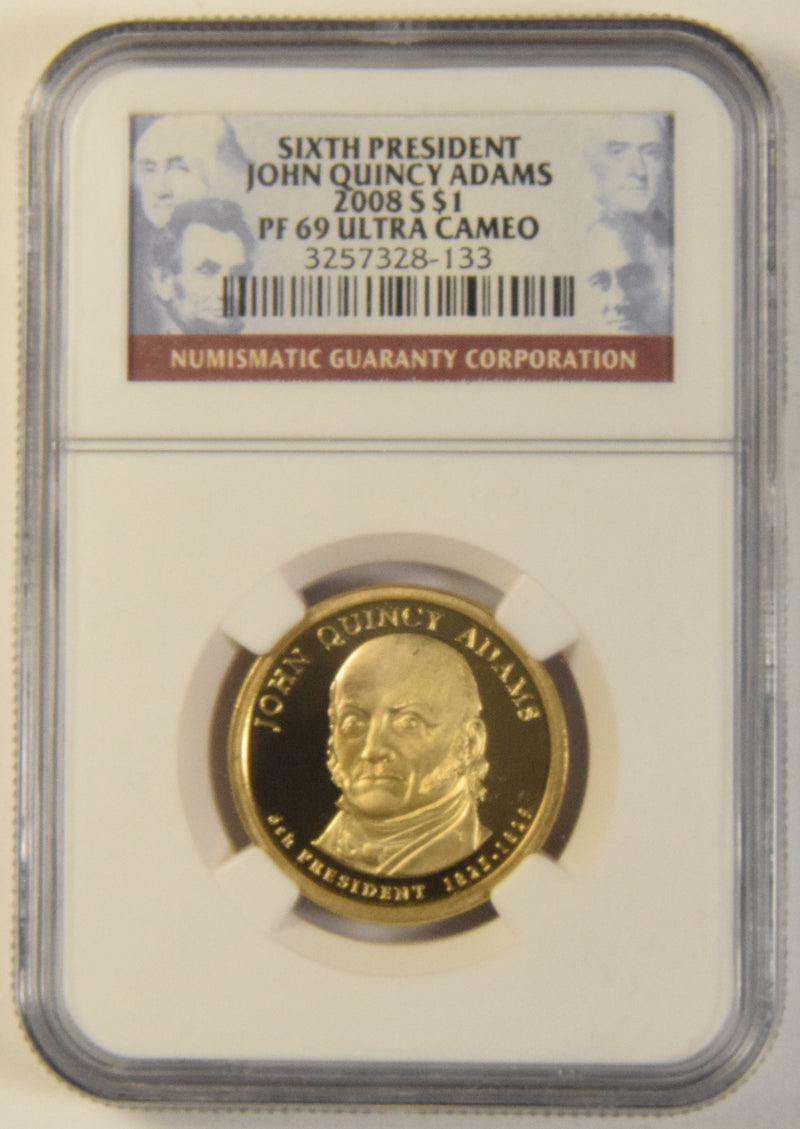 2008-S J.Q. Adams Presidential Dollar . . . . NGC PR-69 Ultra Cameo