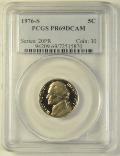 1976-S Jefferson Nickel PCGS PR-69 DCAM