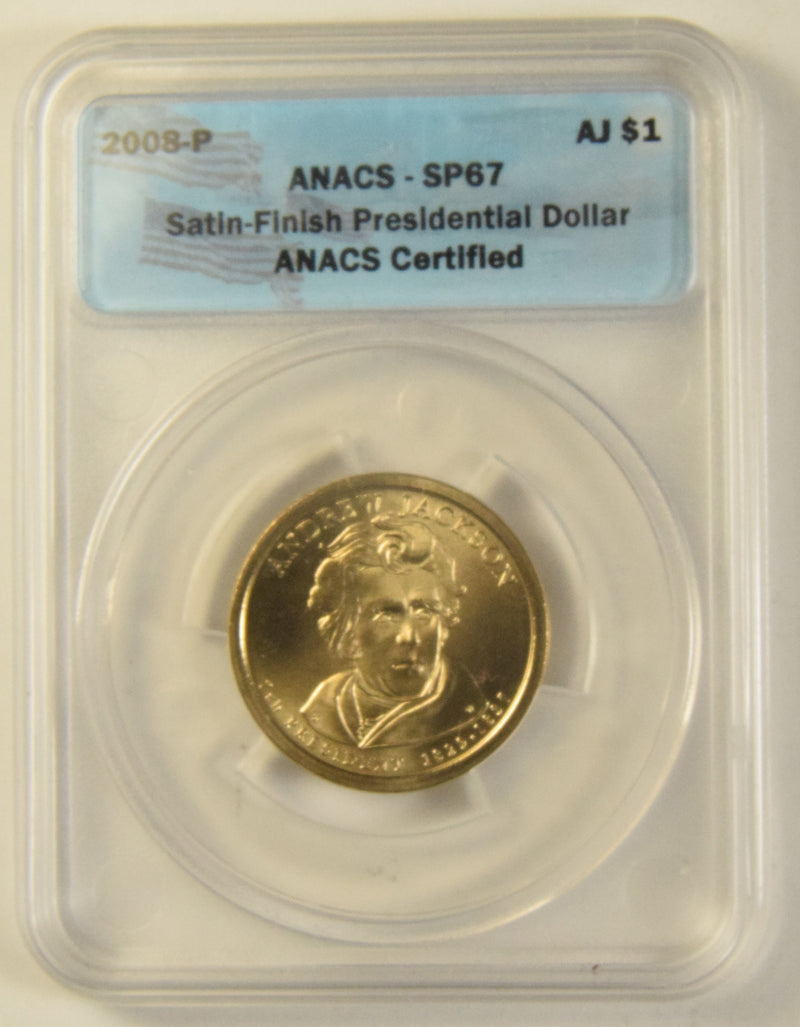 2008-P Jackson Presidential Dollar . . . . ANACS SP-67