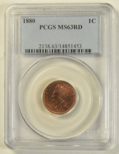 1880 Indian Cent PCGS MS-63 RD