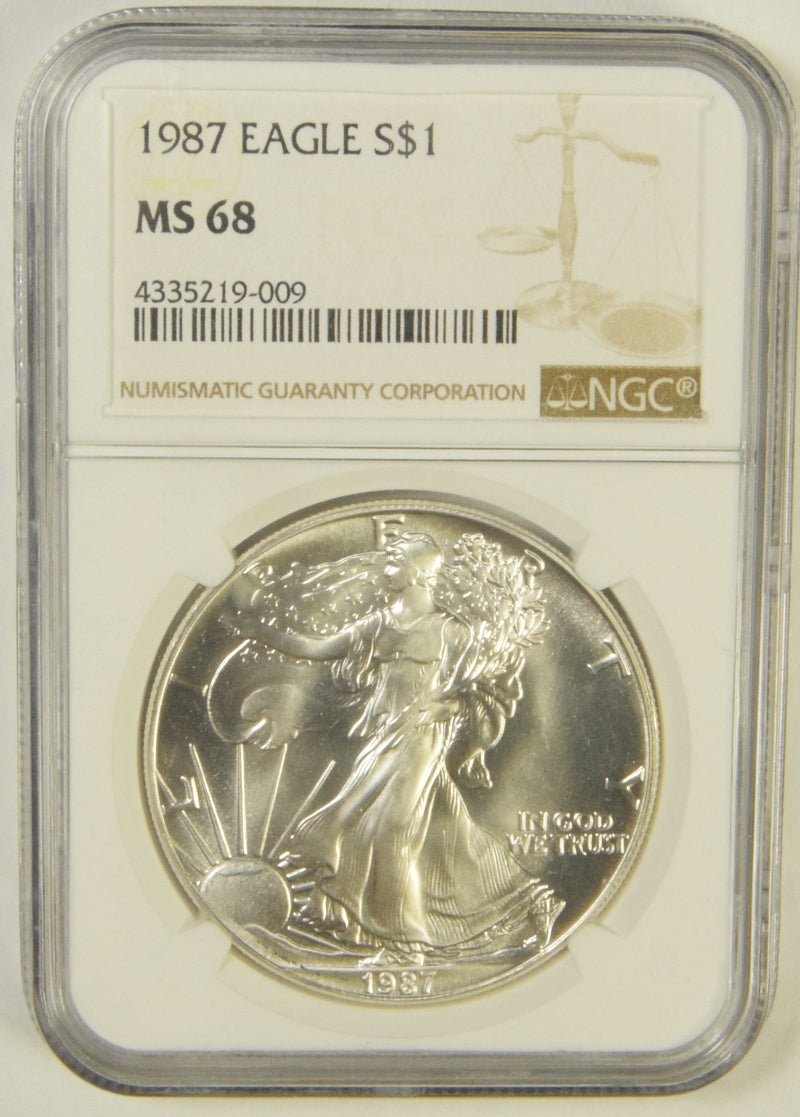 1987 Silver Eagle NGC MS-68