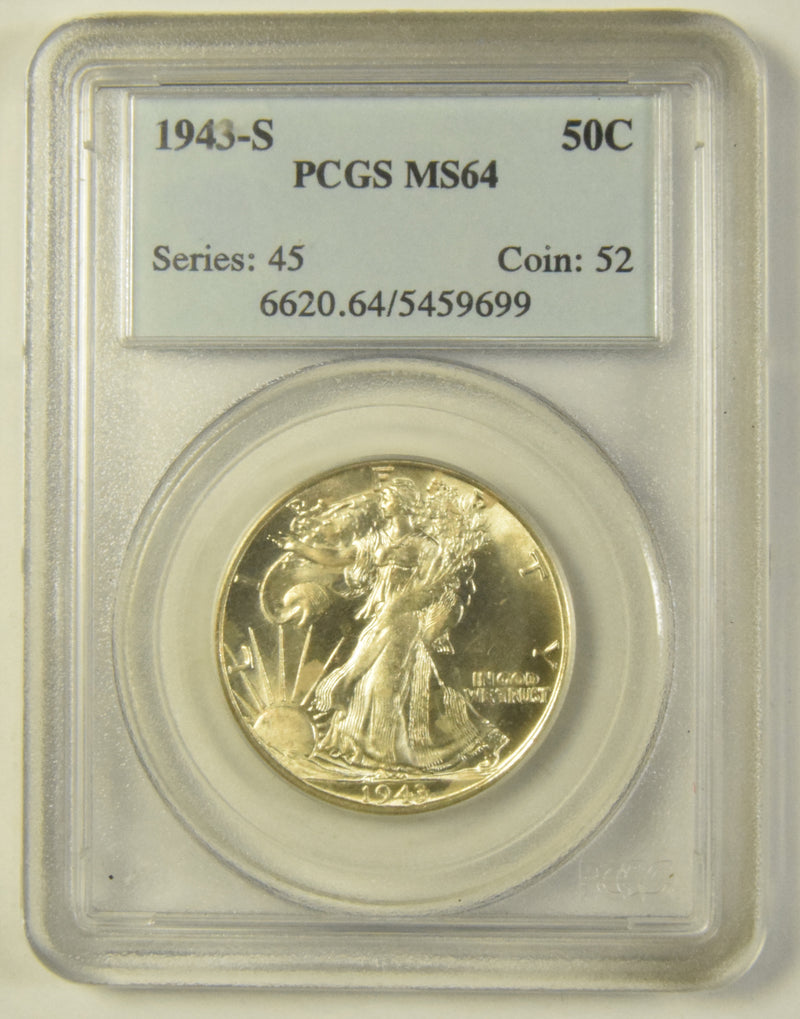 1943-S Walking Liberty Half . . . . PCGS MS-64